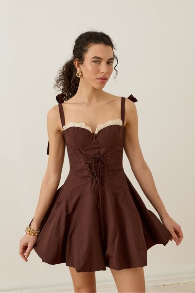 LAULEİ Daria Mini Elbise Kahverengi