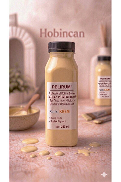 Pelirum Profesyonel Akrilik Boya 250 ml Taş Tozu, Alçı, Beton ve Dekoratif Ob...