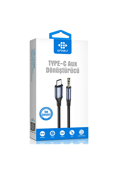 Arbaks Type-C to AUX Dönüştürücü Kablo – USB-C Kulaklık Çevirici ARB-514