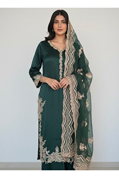 Mysha by arisha Emarald silk suit