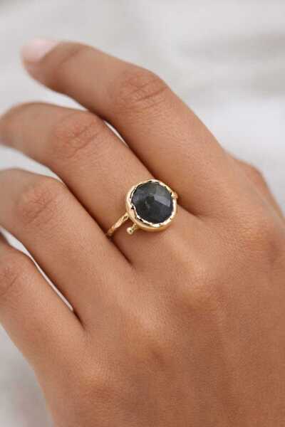 Feyz Tasarım خاتم فيز أورورا من اللابرادوريت الأزرق