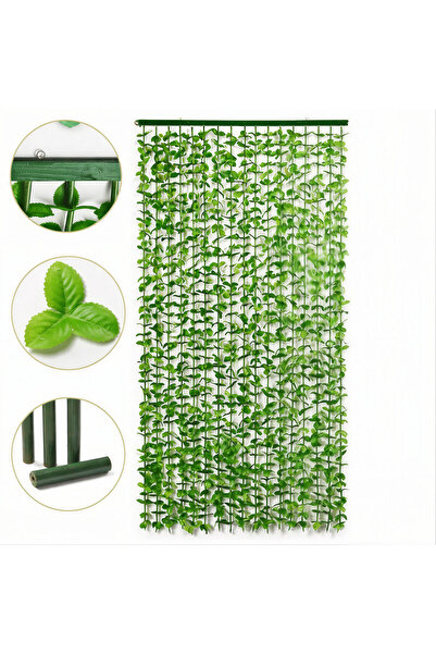 Issa Perdea Decorativa pentru Usa 90x180cm, din Frunze Artificiale cu Bara di...