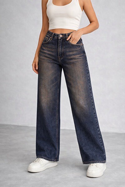 Lighter Jeans Γυναικείο παντελόνι τζιν Palazzo με ψηλή μέση από ύφασμα Lycra,...