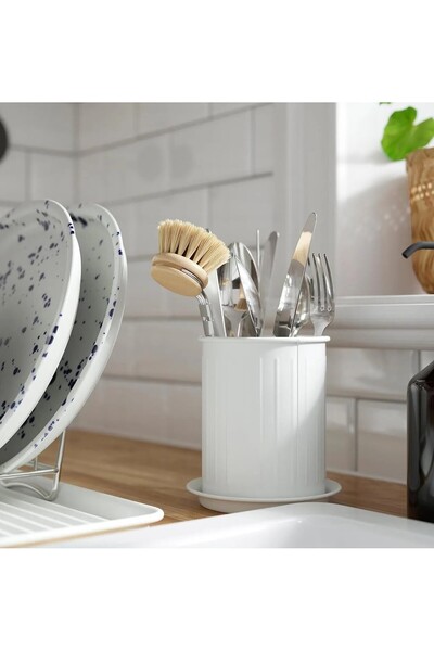 IKEA QUİCK Θήκη για μαχαιροπίρουνα με βάση, Ύψος 13 εκ., Ατσάλινη θήκη μαχαιρ...