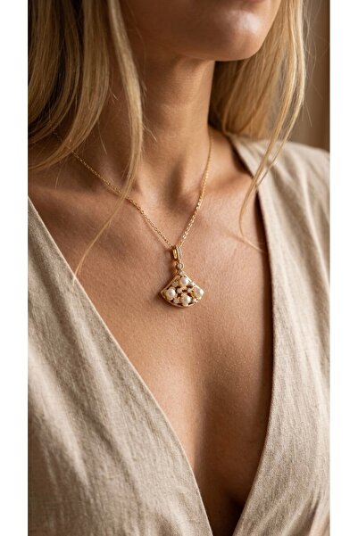İNN JEWELLERY قلادة من الفولاذ 316 L مقاومة للصدأ ومضادة للحساسية مع شكل لؤلؤ...