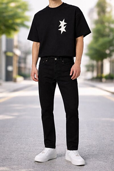 oraystore Men's Black Comfortable Fit Trousers Daily Comfortable Modern Cut S...