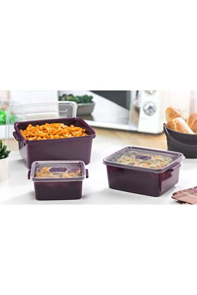 EkoAlışverişDünyam Set of 3 Rectangular Microwave Storage Containers
