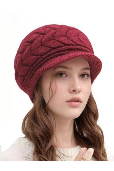 valkyrie Жіноча в'язана шапка, м'яка зимова шапка-біні з козирком, шапка-розн...