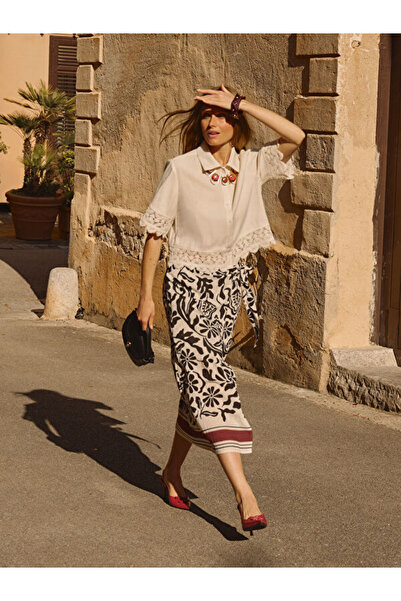 LC Waikiki Patterned Skirt with Elastic Waist