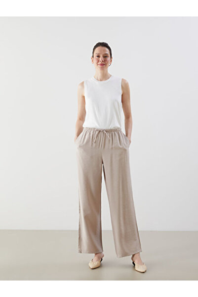 LC Waikiki Rmz Gi̇yi̇m Farkiyla Women's Wide Leg Pants with Waist Cord