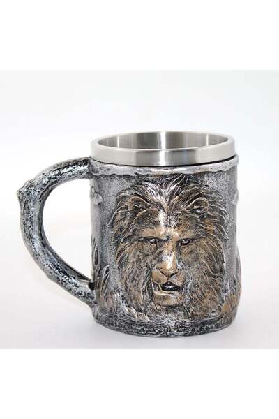MORADO SE SIENTE PERFECTO Stainless Steel Lion Bust Mug Cup