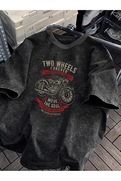 ship master Motor Printed Black T-Shirt 100% Cotton Vintage Streetwear Oversi...