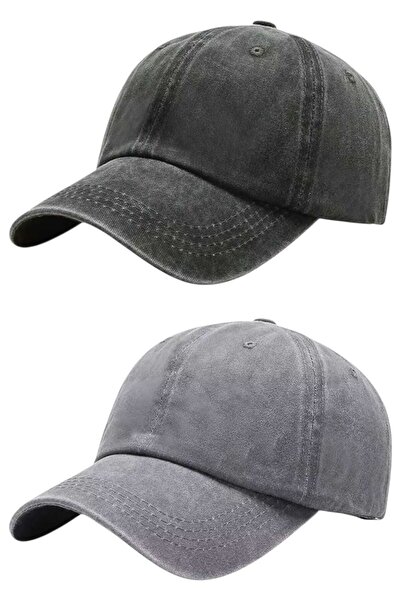 Uniquetrenders Unisex Vintage 100% Cotton Adjustable Baseball Cap Hat Set of 2