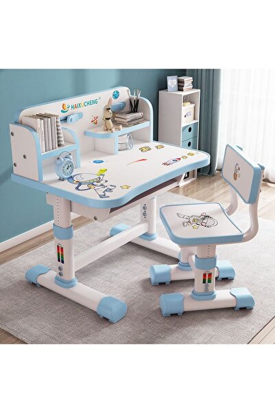 POWER Children's study desk and chair with storage drawers, cartoon-shaped re...