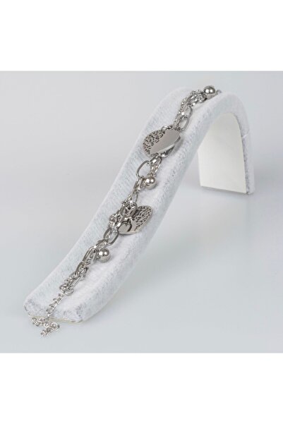 Bylin 100% 316 L Surgical Steel Heart Detailed Bracelet - Adjustable Length