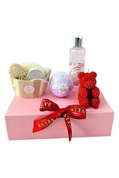 velve Premium spa gift set for women with 250 ml shower gel, decorative teddy...