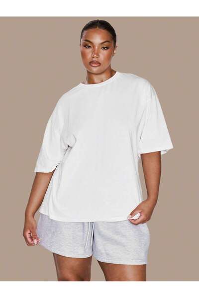 SPORTİVEA Plus Size Women's Oversize T-Shirt 100% Cotton – Comfortable Fit Ba...