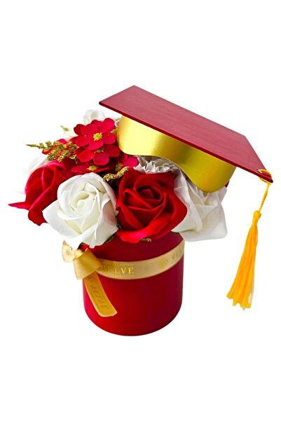 velve Ανθοσύνθεση για αποφοίτηση, Κλασικό Κόκκινο, με σαπουνένια τριαντάφυλλα...