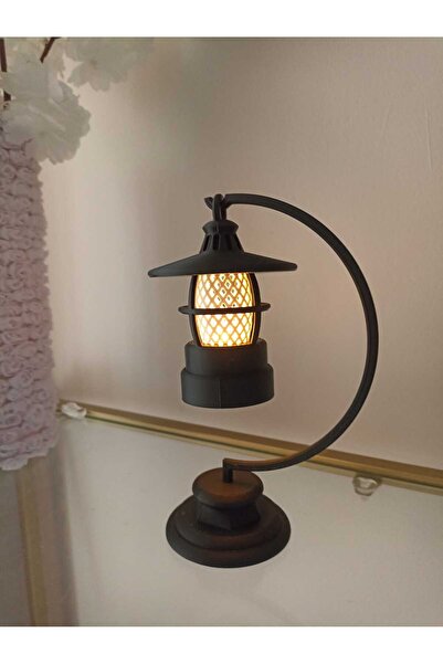 smilechild Led mumlu fener Dekoratif Mumluk 20 CM LED MUM DAHİLDİR SİYAH-BEYA...