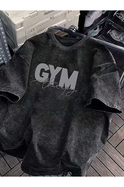 ship master Men's Gym Written Black T-Shirt 100% Cotton Minimal Sport Streetw...