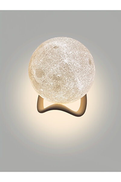 tbmaker 3D Baskı Pilli LED Ay Lambası ve Modern Standlı Gece Lambası