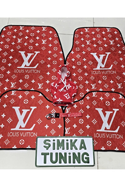şimika tuning tuningmarketim LV XL KIRMIZI DESEN DEKOR OTO HALI PASPAS ÖN ARK...