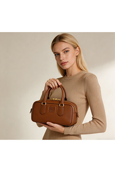 mm حقيبة بولينج ريترو براون من إم إم، حقيبة يد وحقيبة كتف