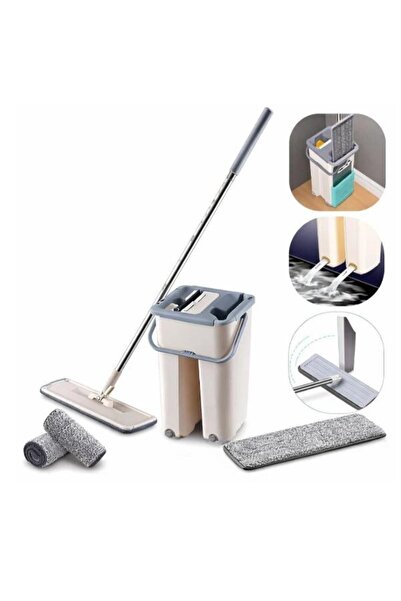 Scratch Mop dublu cu 2 Rezerve Microfibra Incluse, cu Galeata cu Stoarcere Au...