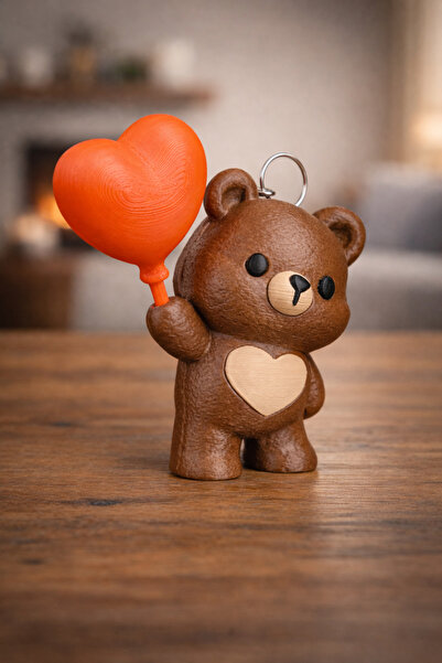 perim3d Heart Balloon Teddy Bear Keychain / Bag Ornament