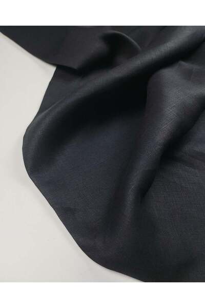 Kumaş Parça Navy Blue Fine Linen Viscose Fabric Width: 140cm