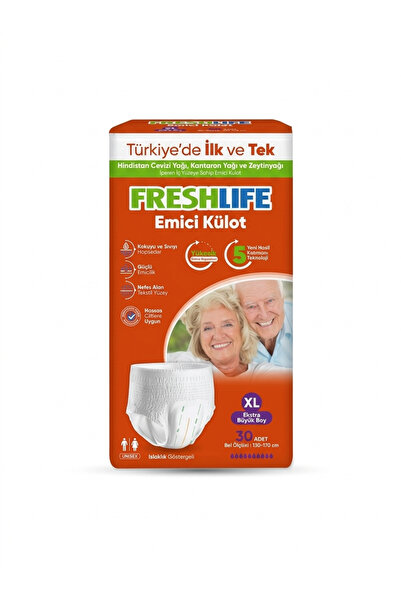 Freshlife YETİŞKİN KÜLOTLU HASTA BEZİ XL BEDEN 30'LU EMİCİ KÜLOT YÜKSEK KALİE...