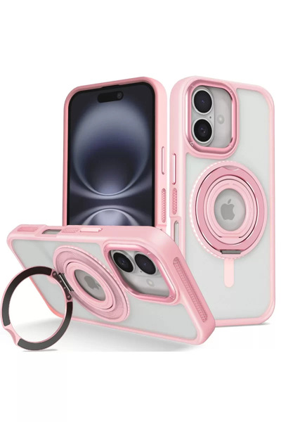 TeknoKapsül غطاء جوكو آيفون 16 بانزا ماجسيف مع حامل - وردي