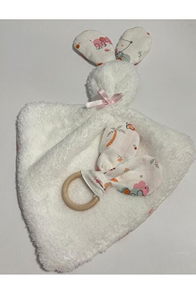 LUMİBABY BUTİK İki kat müslin ve peluş kumaş yumuşacık uyku arkadaşı seti