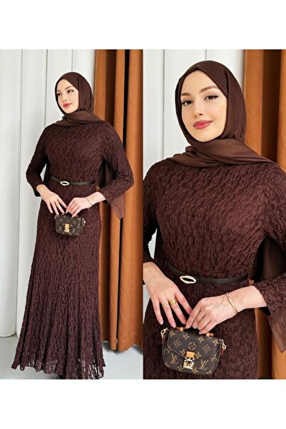 Nursay Dantel detaylı elbise