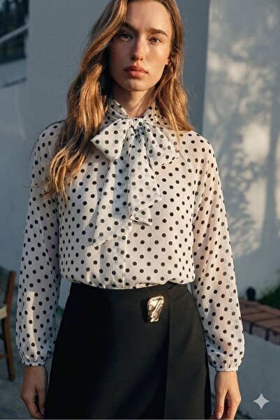 EFENDİX BLUZĂ CU PUNCTE ȘI FUNDĂ