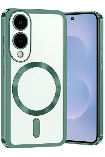 Beta Moda Hub غطاء نيو فايس سامسونج جالاكسي إس 25 إيدج كروس ماجنيتيكسيف - أخض...