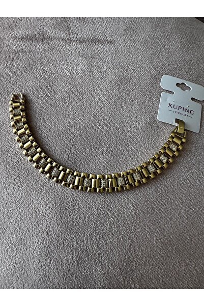 NK BİJUTERİ Ortasında Zirkon Taş XP Damgalı 10 mm Genişliğinde Bileklik 20 cm