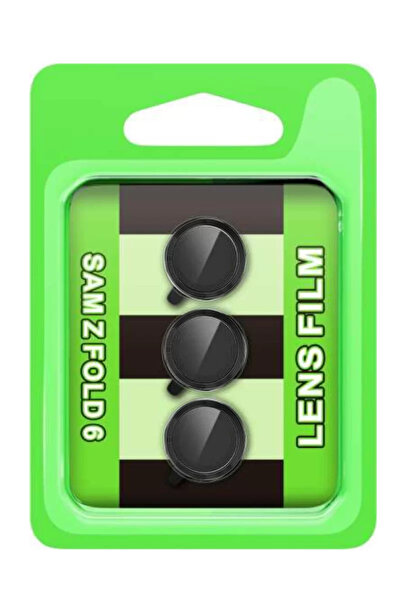 TeknoKapsül عدسة كاميرا معدنية من نيو فيس لهاتف سامسونج جالاكسي زد فولد 6 - أسود