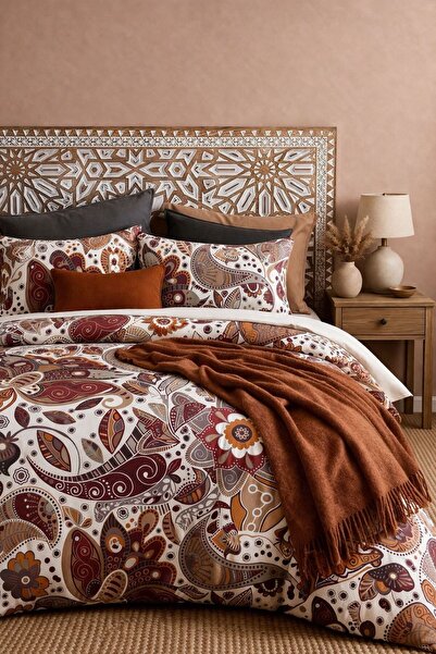 Sheri Home Lastikli Çarşaflı Nevresim Takımı Çift Kişilik Leopar Premium Cott...
