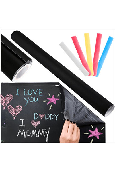 TechGS Tabla Autocolanta cu Set Creta pentru Copii, Tip Tapet, Reutilizabila,...