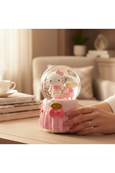 keyfim shop Hello Kıtty Işıklı Müzikli Püskürtmeli Büyük Boy Kar Küresi