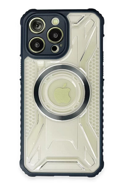 Beta Moda Hub غطاء حماية لهاتف آيفون 14 برو من نيو فيس براغ مغناطيسي - أزرق داكن