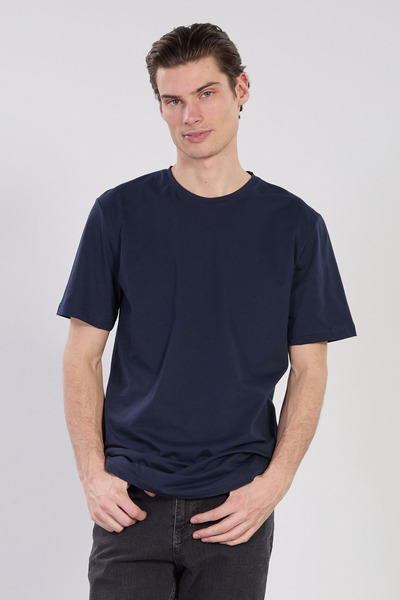 BARRELS AND OIL Ανδρικό T-Shirt σε οβάλ κοπή - Ίντιγκο