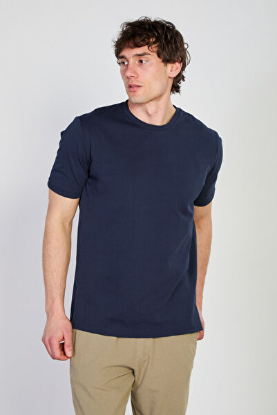 BARRELS AND OIL Men's Crew Neck Regular Fit T-Shirt - Indigo