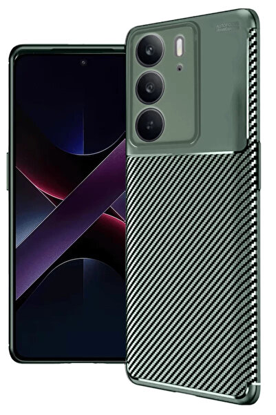 Beta Moda Hub غطاء كربون Newface Realme C75 4G بتركيز تلقائي - أخضر داكن