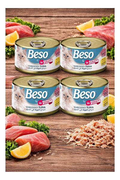 Beso Premium Cat Wet Food Delicious Tuna and Shredded Chicken in Gravy 100% R...