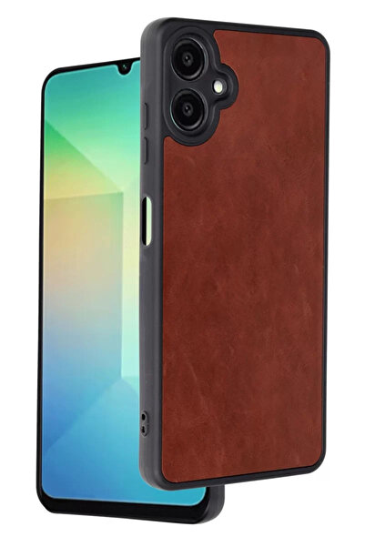 Beta Moda Hub حافظة نيو فيس لهاتف سامسونج جالاكسي A06 من الجلد - أحمر كلاريت