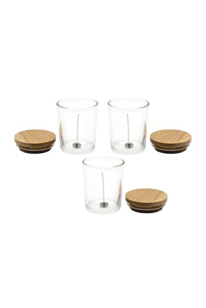 FLORY Σετ 3 γυάλινων κηροπηγίων