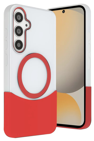 TeknoKapsül غطاء جوكو سامسونج جالاكسي S24 FE فيلار ماجسيف - أحمر