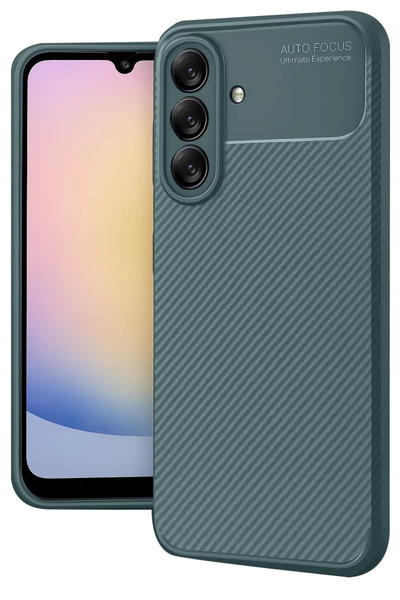 Beta Moda Hub غطاء كربون من نيو فيس لهاتف سامسونج جالاكسي A17 5G - أخضر داكن